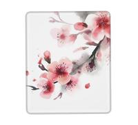 Square Mouse Pad Asian Watercolor Pink Cherry Florals Mouse Mat with Non-Slip Rubber Base Custom Computer Mouse Pads for Wireless Mouses Laptop Office Desk Accessories Gaming Mousepad 7.9 x 9.5 in