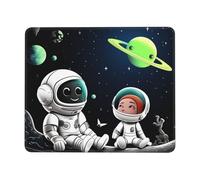 Square Mouse Pad Astronaut and Alien Mouse Mat with Rubber Base Computer Mouse Pads for Wireless Mouse Non-Slip Mousepad for Laptop Office Desk Accessories Gaming Mousepad 10 x 12 inch