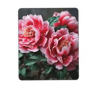 Square Mouse Pad Beautiful Peony Flower Mouse Mat with Non-Slip Rubber Base Custom Computer Mouse Pads for Wireless Mouses Laptop Office Desk Accessories Gaming Mousepad 8.3 x 10.3 in
