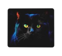 Square Mouse Pad Black cat Colorful Mouse Mat with Rubber Base Computer Mouse Pads for Wireless Mouse Non-Slip Mousepad for Laptop Office Desk Accessories Gaming Mousepad 10 x 12 inch