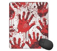 Square Mouse Pad Bloody Handprints Mouse Mat with Rubber Base 10 x 12 inch Computer Mouse Pads for Wireless Mouse Non-Slip Mousepad for Laptop Office Desk Accessories Gaming Mousepad