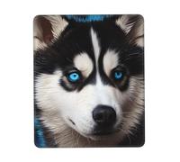 Square Mouse Pad Blue Eyed Husky Mouse Mat with Non-Slip Rubber Base Custom Computer Mouse Pads for Wireless Mouses Laptop Office Desk Accessories Gaming Mousepad 7 x 8.6 in