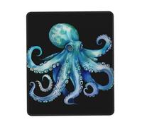 Square Mouse Pad Blue Watercolor Octopus Mouse Mat with Non-Slip Rubber Base Custom Computer Mouse Pads for Wireless Mouses Laptop Office Desk Accessories Gaming Mousepad 8.3 x 10.3 in