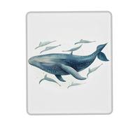 Square Mouse Pad Blue Whale Mouse Mat with Non-Slip Rubber Base Custom Computer Mouse Pads for Wireless Mouses Laptop Office Desk Accessories Gaming Mousepad 7.9 x 9.5 in