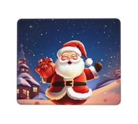 Square Mouse Pad Christmas Santa Claus Mouse Mat with Rubber Base Computer Mouse Pads for Wireless Mouse Non-Slip Mousepad for Laptop Office Desk Accessories Gaming Mousepad 7 x 8.6 in