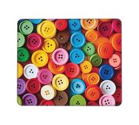 Square Mouse Pad Colorful Buttons Mouse Mat with Rubber Base Computer Mouse Pads for Wireless Mouse Non-Slip Mousepad for Laptop Office Desk Accessories Gaming Mousepad 8.3 x 10.3 in