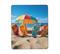 Square Mouse Pad Colorful Flip Flops Beach Ball Mouse Mat with Non-Slip Rubber Base Custom Computer Mouse Pads for Wireless Mouses Laptop Office Desk Accessories Gaming Mousepad 8.3 x 10.3 in