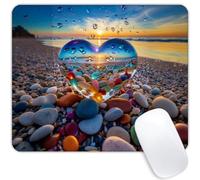 Square Mouse Pad Colorful Stones on The Beach,Gaming Mouse Pads for Desk,Soft Computer Waterproof Non-Slip Mouse Mat