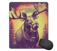 Square Mouse Pad Cool Moose Mouse Mat with Rubber Base 10 x 12 inch Computer Mouse Pads for Wireless Mouse Non-Slip Mousepad for Laptop Office Desk Accessories Gaming Mousepad