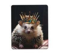 Square Mouse Pad Crown with Hedgehog Mouse Mat with Non-Slip Rubber Base Custom Computer Mouse Pads for Wireless Mouses Laptop Office Desk Accessories Gaming Mousepad 7.9 x 9.5 in