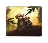Square Mouse Pad Cute Couple Monkey Mouse Mat with Rubber Base Computer Mouse Pads for Wireless Mouse Non-Slip Mousepad for Laptop Office Desk Accessories Gaming Mousepad 8.3 x 10.3 in