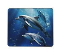 Square Mouse Pad Cute Dolphins Mouse Mat with Rubber Base Computer Mouse Pads for Wireless Mouse Non-Slip Mousepad for Laptop Office Desk Accessories Gaming Mousepad 8.3 x 10.3 in