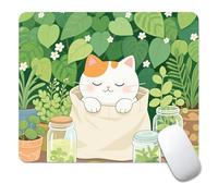Square Mouse Pad Cute Kitten, Personalized Premium-Textured Custom Mouse Mat Design, Washable Mousepad Cloth, Non-Slip Rubber Base Computer Mouse Pads Cat for Wireless Mouse