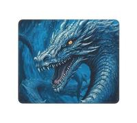 Square Mouse Pad Dragon Cool Blue Mouse Mat with Non-Slip Rubber Base 10" x 12" Custom Computer Mouse Pads for Wireless Mouses Laptop Office Desk Accessories Gaming Mousepad