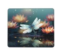 Square Mouse Pad Dragonfly with Water Lily Mouse Mat with Non-Slip Rubber Base Custom Computer Mouse Pads for Wireless Mouses Laptop Office Desk Accessories Gaming Mousepad 7 x 8.6 in