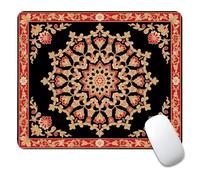 Square Mouse Pad Floral Carpet, Personalized Premium-Textured Custom Mouse Mat Design, Washable Mousepad Cloth, Non-Slip Rubber Base Computer Mouse Pads for Wireless Mouse
