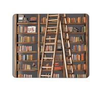 Square Mouse Pad Funny Book Shelves Mouse Mat with Rubber Base Computer Mouse Pads for Wireless Mouse Non-Slip Mousepad for Laptop Office Desk Accessories Gaming Mousepad 8.3 x 10.3 in