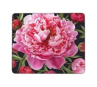 Square Mouse Pad Garden Peony Mouse Mat with Rubber Base Computer Mouse Pads for Wireless Mouse Non-Slip Mousepad for Laptop Office Desk Accessories Gaming Mousepad 10 x 12 inch