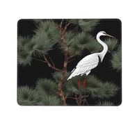 Square Mouse Pad Japanese Crane & Pine Mouse Mat with Rubber Base Computer Mouse Pads for Wireless Mouse Non-Slip Mousepad for Laptop Office Desk Accessories Gaming Mousepad 10 x 12 inch