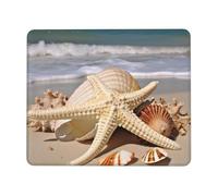 Square Mouse Pad Large Seashell Starfish Mouse Mat with Rubber Base Computer Mouse Pads for Wireless Mouse Non-Slip Mousepad for Laptop Office Desk Accessories Gaming Mousepad 7.9 x 9.5 in