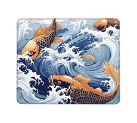 Square Mouse Pad Ocean Wave Fish Mouse Mat with Non-Slip Rubber Base Custom Computer Mouse Pads for Wireless Mouses Laptop Office Desk Accessories Gaming Mousepad 10 x 12 inch