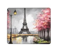 Square Mouse Pad Oil Painting Paris Eiffel Tower Mouse Mat with Rubber Base Computer Mouse Pads for Wireless Mouse Non-Slip Mousepad for Laptop Office Desk Accessories Gaming Mousepad 10 x 12 inch