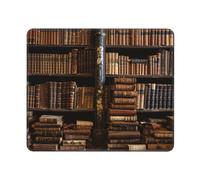 Square Mouse Pad Old Books in Library Mouse Mat with Non-Slip Rubber Base 10" x 12" Custom Computer Mouse Pads for Wireless Mouses Laptop Office Desk Accessories Gaming Mousepad