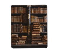 Square Mouse Pad Old Books in Library Mouse Mat with Non-Slip Rubber Base Custom Computer Mouse Pads for Wireless Mouses Laptop Office Desk Accessories Gaming Mousepad 10 x 12 inch