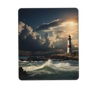 Square Mouse Pad Old Lighthouse by The Sea Mouse Mat with Non-Slip Rubber Base Custom Computer Mouse Pads for Wireless Mouses Laptop Office Desk Accessories Gaming Mousepad 7.9 x 9.5 in