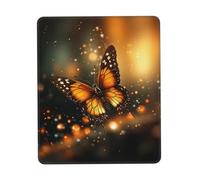 Square Mouse Pad Orange Butterfly Custom Mouse Mat Non-Slip Rubber Base 8.3 x 10.3 in Computer Mouse Pads for Wireless Mouse Laptop Office Desk Accessories Mousepad