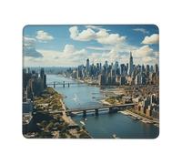 Square Mouse Pad Penthouse View Over New York Manhattan Mouse Mat with Non-Slip Rubber Base Custom Computer Mouse Pads for Wireless Mouses Laptop Office Desk Accessories Gaming Mousepad 10 x 12 inch