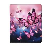 Square Mouse Pad Pink Butterflies Mouse Mat with Non-Slip Rubber Base Custom Computer Mouse Pads for Wireless Mouses Laptop Office Desk Accessories Gaming Mousepad 7.9 x 9.5 in