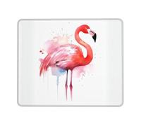 Square Mouse Pad Pink Flamingo Watercolor Mouse Mat with Rubber Base Computer Mouse Pads for Wireless Mouse Non-Slip Mousepad for Laptop Office Desk Accessories Gaming Mousepad 10 x 12 inch