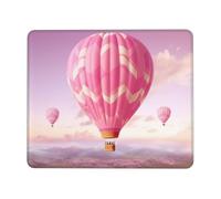 Square Mouse Pad Pink Hot Air Balloon Mouse Mat with Rubber Base Computer Mouse Pads for Wireless Mouse Non-Slip Mousepad for Laptop Office Desk Accessories Gaming Mousepad 7.9 x 9.5 in