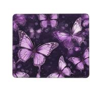 Square Mouse Pad Purple Butterflies Mouse Mat with Non-Slip Rubber Base Custom Computer Mouse Pads for Wireless Mouses Laptop Office Desk Accessories Gaming Mousepad 7.9 x 9.5 in
