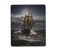 Square Mouse Pad Sailing Ship in Storm Mouse Mat with Non-Slip Rubber Base Custom Computer Mouse Pads for Wireless Mouses Laptop Office Desk Accessories Gaming Mousepad 7 x 8.6 in