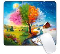 Square Mouse Pad Scenery of The Four Seasons,Gaming Mouse Pads for Desk,Soft Computer Waterproof Non-Slip Mouse Mat