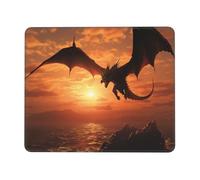 Square Mouse Pad Sea Sunset Flying Dragon Mouse Mat with Non-Slip Rubber Base Custom Computer Mouse Pads for Wireless Mouses Laptop Office Desk Accessories Gaming Mousepad 7 x 8.6 in