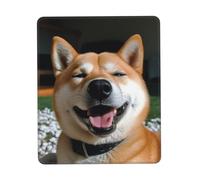Square Mouse Pad Shiba Inu Smile Tongue Out Mouse Mat with Non-Slip Rubber Base Custom Computer Mouse Pads for Wireless Mouses Laptop Office Desk Accessories Gaming Mousepad 7.9 x 9.5 in