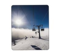 Square Mouse Pad Ski Lift at Sunshine Mouse Mat with Non-Slip Rubber Base Custom Computer Mouse Pads for Wireless Mouses Laptop Office Desk Accessories Gaming Mousepad 10 x 12 inch