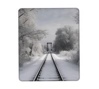 Square Mouse Pad Snowy Train Tracks Mouse Mat with Non-Slip Rubber Base Custom Computer Mouse Pads for Wireless Mouses Laptop Office Desk Accessories Gaming Mousepad 7.9 x 9.5 in