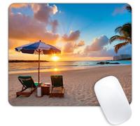 Square Mouse Pad Sunset Over The Ocean,Gaming Mouse Pads for Desk,Soft Computer Waterproof Non-Slip Mouse Mat