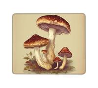 Square Mouse Pad Vintage Edible Mushrooms Mouse Mat with Rubber Base Computer Mouse Pads for Wireless Mouse Non-Slip Mousepad for Laptop Office Desk Accessories Gaming Mousepad 7.9 x 9.5 in