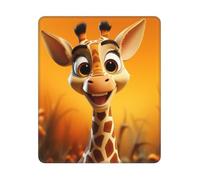 Square Mouse Pad Waterproof Gaming Mousepad with Non-Slip Rubber Base A cartoon giraffe on an orange background Mouse Mat Computer Mousepad for Laptop Washable Desk Mat for Office Table Home 25x30 cm