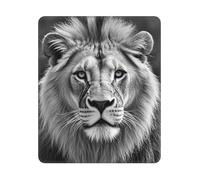Square Mouse Pad Waterproof Gaming Mousepad with Non-Slip Rubber Base African lion black and white Mouse Mat Computer Mousepad for Laptop Washable Desk Mat for Office Table Home 25x30 cm