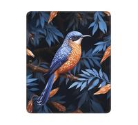 Square Mouse Pad Waterproof Gaming Mousepad with Non-Slip Rubber Base Blue and orange bird Mouse Mat Computer Mousepad for Laptop Washable Desk Mat for Office Table Home 25x30 cm