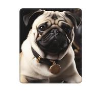 Square Mouse Pad Waterproof Gaming Mousepad with Non-Slip Rubber Base Cool Pug Dog Mouse Mat Computer Mousepad for Laptop Washable Desk Mat for Office Table Home 25x30 cm