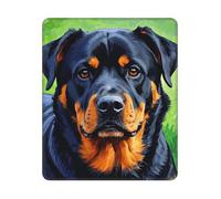 Square Mouse Pad Waterproof Gaming Mousepad with Non-Slip Rubber Base Cool Rottweiler Dog Art Mouse Mat Computer Mousepad for Laptop Washable Desk Mat for Office Table Home 25x30 cm