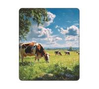 Square Mouse Pad Waterproof Gaming Mousepad with Non-Slip Rubber Base cows grazing Mouse Mat Computer Mousepad for Laptop Washable Desk Mat for Office Table Home 25x30 cm