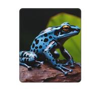Square Mouse Pad Waterproof Gaming Mousepad with Non-Slip Rubber Base Dart Frog Blue Mouse Mat Computer Mousepad for Laptop Washable Desk Mat for Office Table Home 25x30 cm